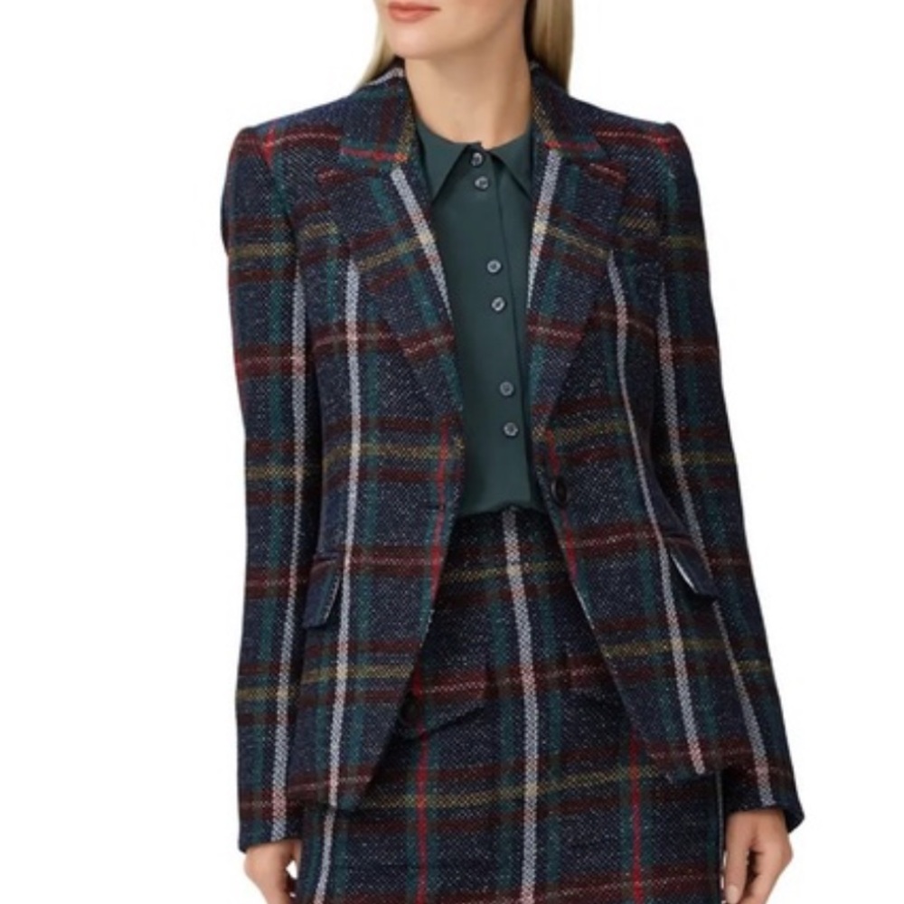 Veronica Beard Plaid Zane Dickey Jacket